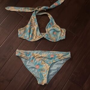 Billabong Floral Halter Bikini Set - Size M - NWOT